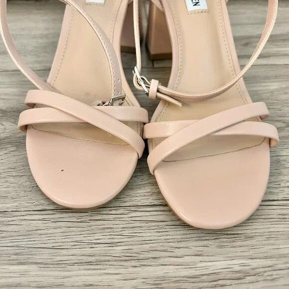 Steve Madden Eva Strappy Sandal Block Nude Heels Size 8 - Picture 5 of 10